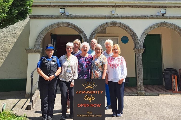 Police community support officer Julia Berry with volunteers from the popular Nancegollan Community Cafe