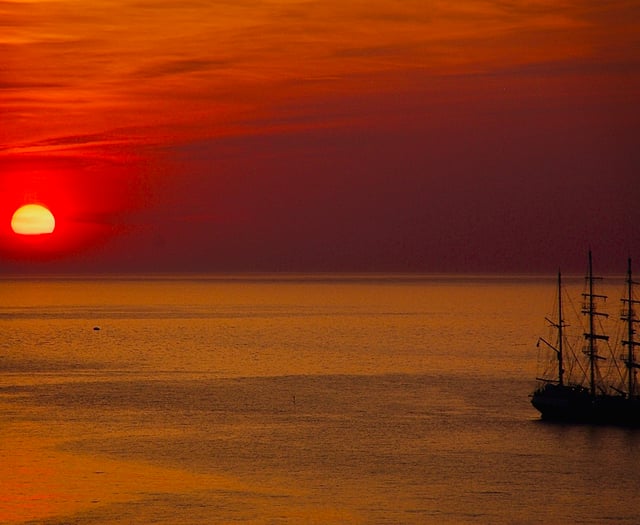 Residents marvel over the Tall ship anchored in Newquay Bay