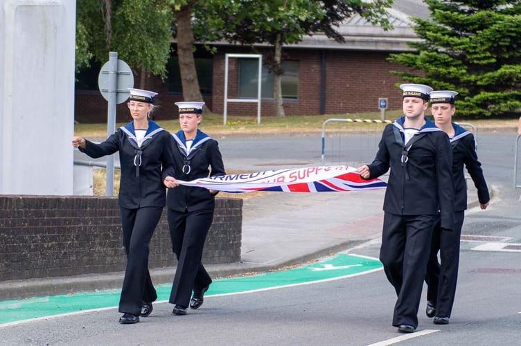 AFD Flag is marched on