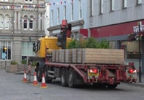 Controversial wooden planters removed from Truro city centre