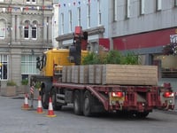 Controversial wooden planters removed from Truro city centre