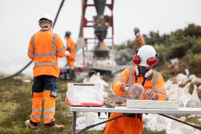 Geologists at work at British Lithium's pilot plant in mid Cornwall