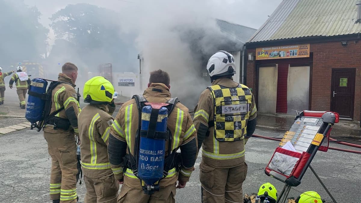 West Devon and East Cornwall fire crews battle factory fire 