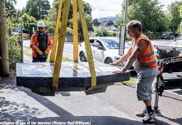 New legends benches placed around town