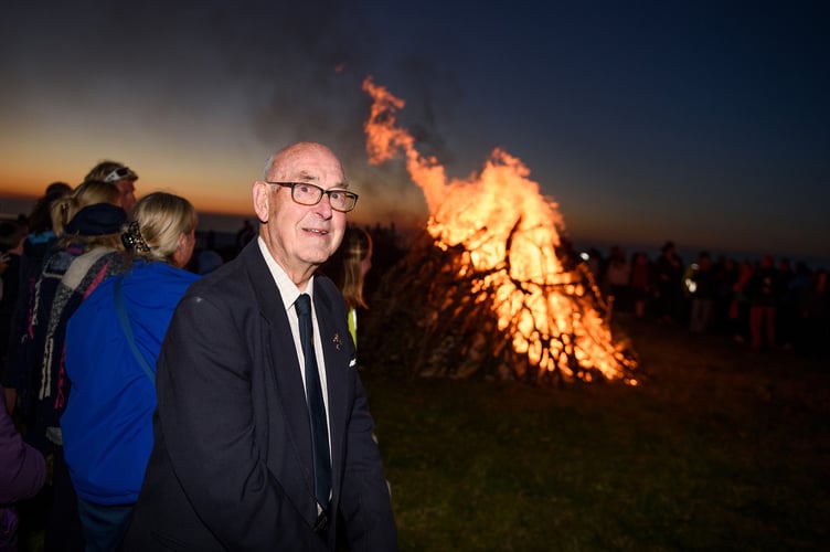 Carl Roberts at Cornwall Heritage Trust’s Beacon Lighting at Castle an Dinas, June 2022