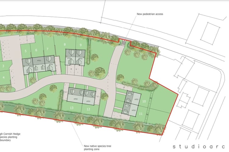 Plans for the proposed affordable homes in Veryan