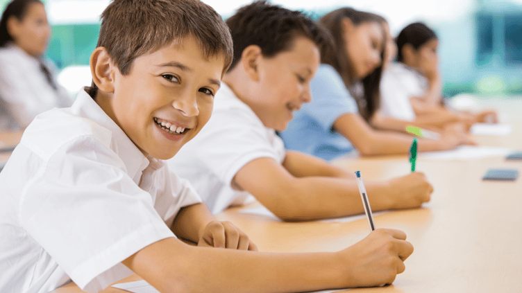 Stock image of school children