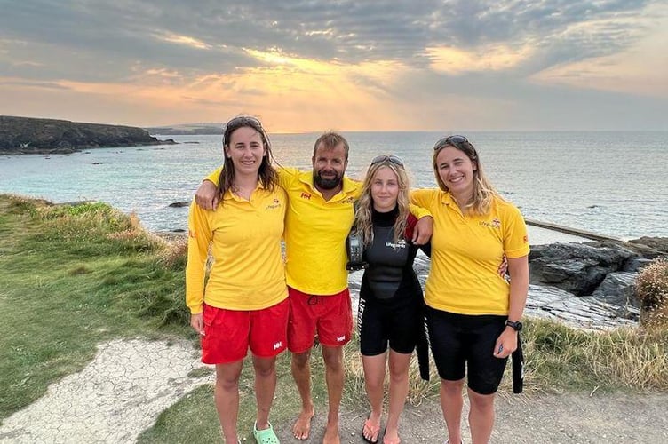 RNLI lifeguards Maisie, Gareth, Scarlet and Issey Barnes (Picture: RNLI)