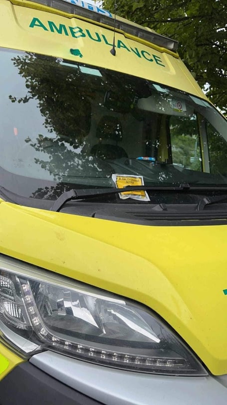 An ambulance received a parking ticket while on an emergency call in St Ives