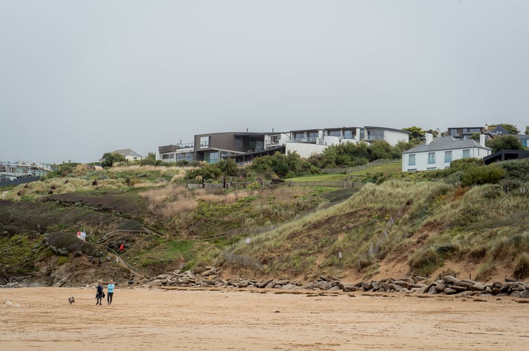 Mawgan Porth, Cornwall, Captured on the 31st of August 2023 as locals react after the seaside village is dubbed Hollywood-on-Sea due to the number of celebrity faces that are buying up home in the area. See SWNS story SWNJcelebrity. Residents of a seaside village dubbed âHollywood-on-Sea' say they can no longer afford to live there after seeing a string of A-list celebrities snapping up properties.Locals living in Mawgan Porth, in Cornwall, say second homeowners, including Hollywood celebs, have ruined their picturesque area over the past few years.They say the influx of millionaire buyers has hiked up house prices and properties are being flattened and rebuilt into California-style homes. Hollywood stars Cate Blanchett and Jason Statham as well as Coldplay frontman Chris Martin all have holiday houses in the idyllic location.