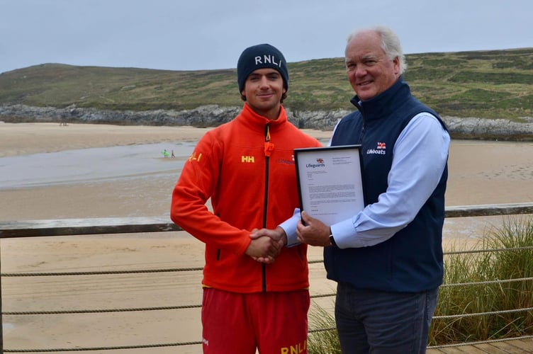 Mark Dowie presents Harry Barea with his commendation