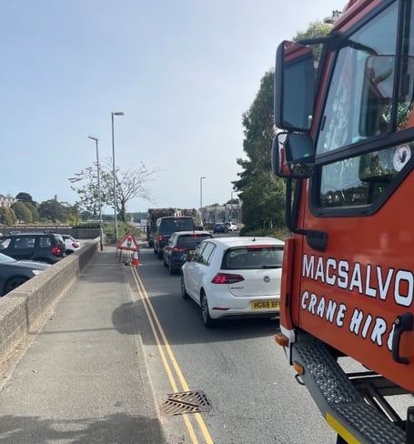 Traffic jams in Newham Road, Truro