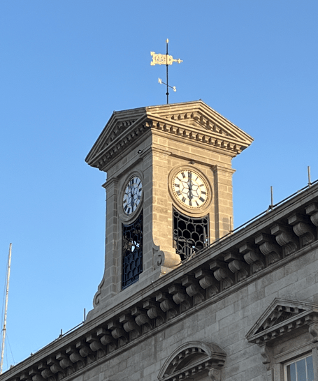 The City Hall clock tower now that the scaffolding has been removed