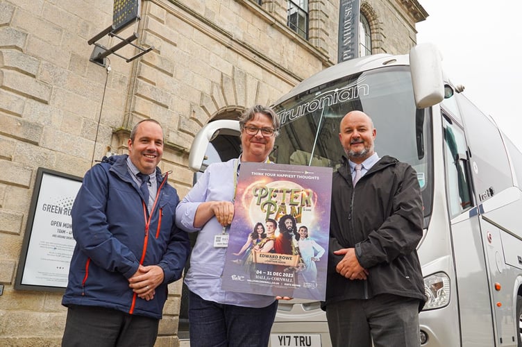 Truronian’s business contract manager Richard Moon, Hall for Cornwall chief executive Julien Boast and Cornwall by Kernow staff manager Richard Honey