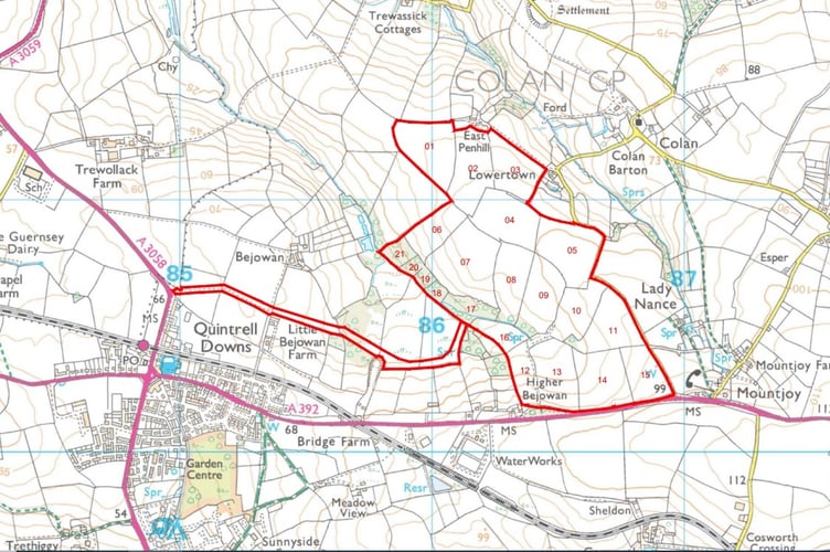 The area the development will cover