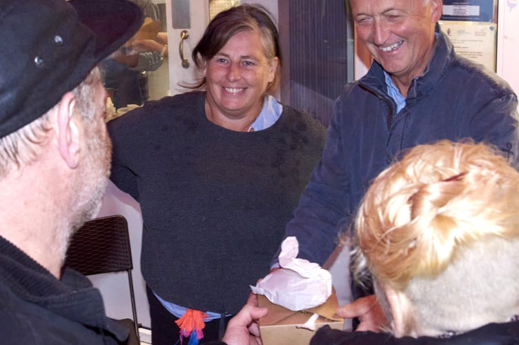 Andrew George with Lynne Dyer, leader of Penzance Street Food and Growing Links.