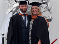 Mother and son share graduation ceremony