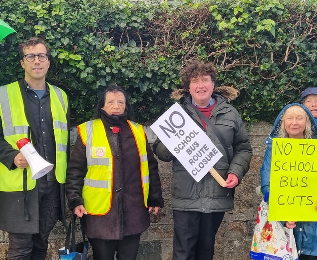 Protest march against bid to cut Cornwall school bus routes