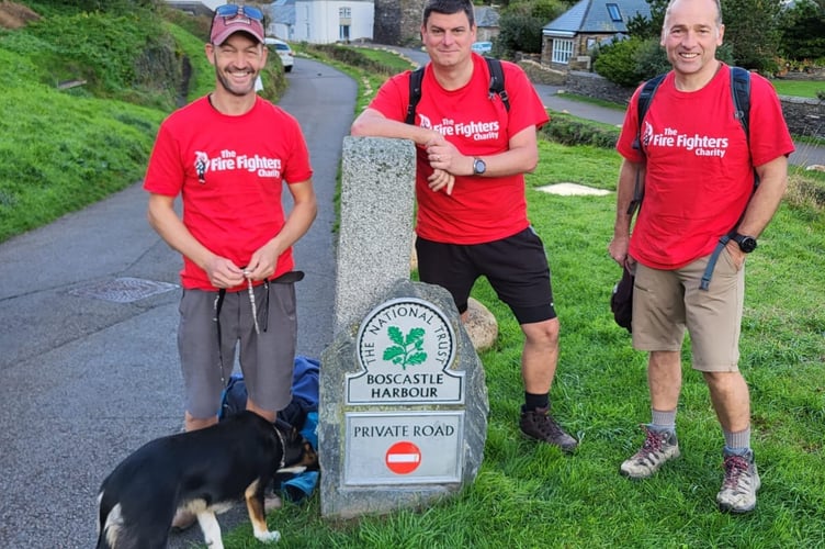 Ben Hillier, Jamie Coleflax, Mark Blatchford and James Clough (not pictured) completed the Smugglers Way across Cornwall