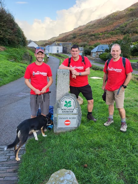 Ben Hillier, Jamie Coleflax, Mark Blatchford and James Clough (not pictured) completed the Smugglers Way across Cornwall