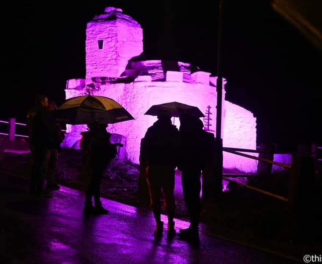Iconic Huer's Hut in Newquay lit up purple to raise awareness