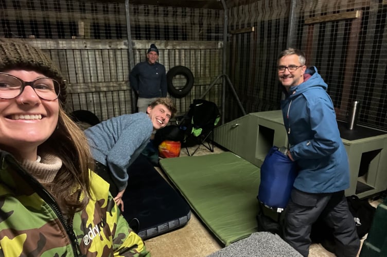 Naked Solar staff spending the night in the kennels at the RSPCA