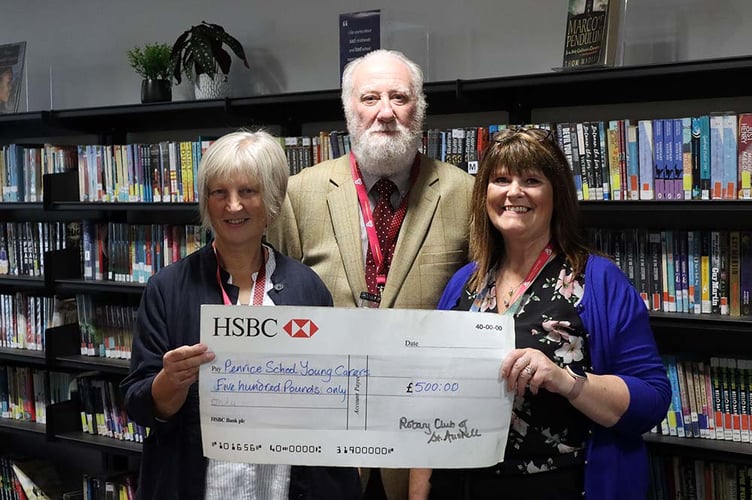 Rotary president Elke Deeley, Rotary member Stuart Bradbury and Penrice’s pastoral support mentor and young carers lead Lorraine Farr
