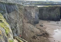 Warning following massive cliff collapse at Whipsiderry Beach