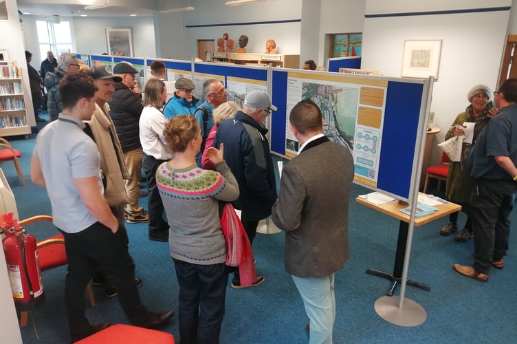 Residents of St Ives peruse the St Ives Town Deal\'s Low Carbon Transport Project plans