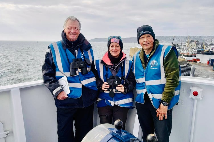 ORCA Marine Mammal Surveyor survey team on board Scilloninan III