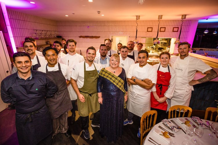 Some of the chefs who produced food for the dinner