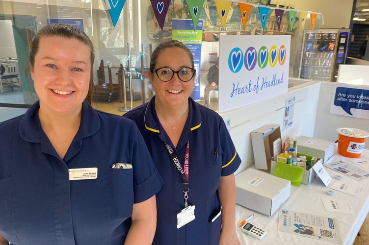 Specialist oncology nurses Juliet Rickard and Amy Byfield