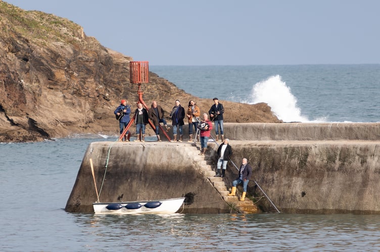 Fisherman’s Friends singing at Port Isaac