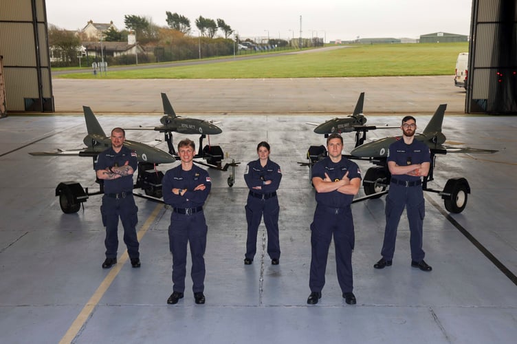 The 700X Naval Air Squadron with the drones (Pictures: Royal Navy)