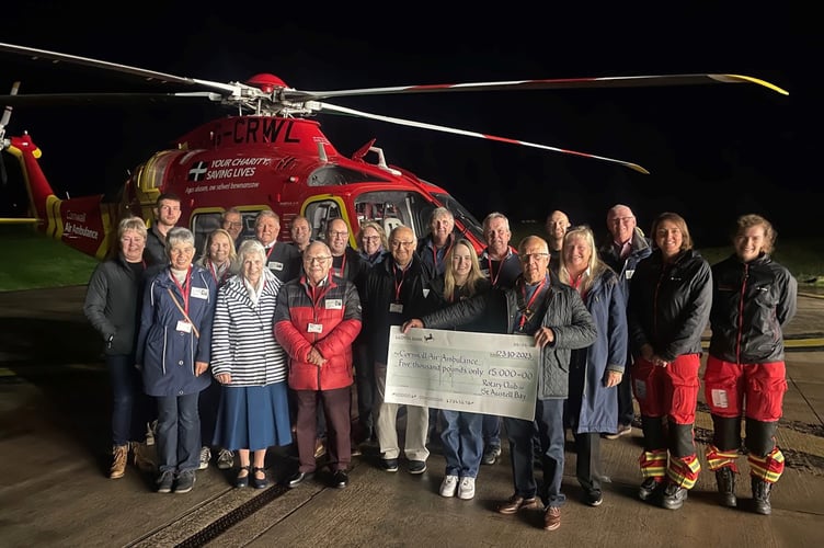 The Rotary Club of St Austell Bay visiting Cornwall Air Ambulance headquarters