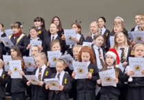 A Newquay school choir has been getting people in a festive mood