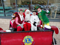 Santa has been touring the streets of Newquay to bring festive cheer