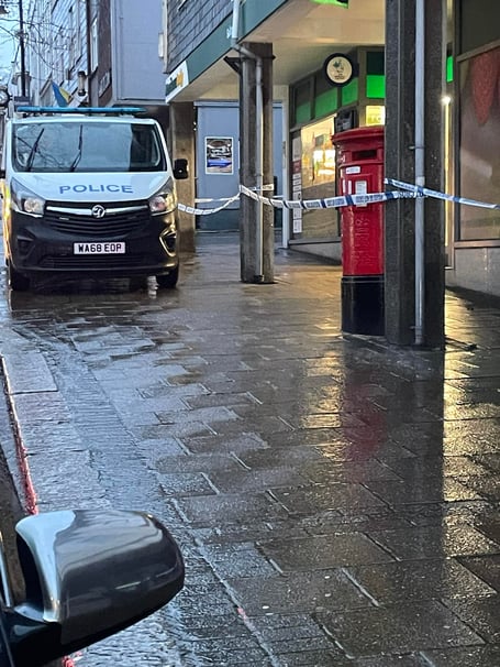 The scene outside the Morrisons Daily in Saltash