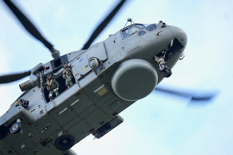 Santa's Merlin Helicopter