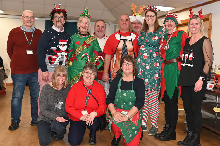 Emma Burt (Concern Manager) along with her team of willing helpers ready to get the party started at the John Betjeman Centre Wadebridge.