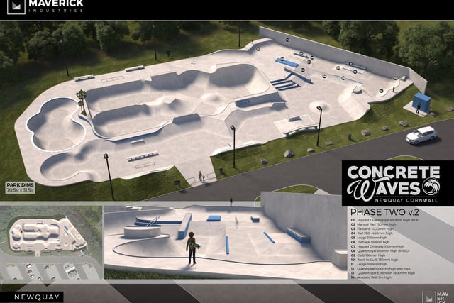 Work is underway on phase two of Newquay's popular skatepark
