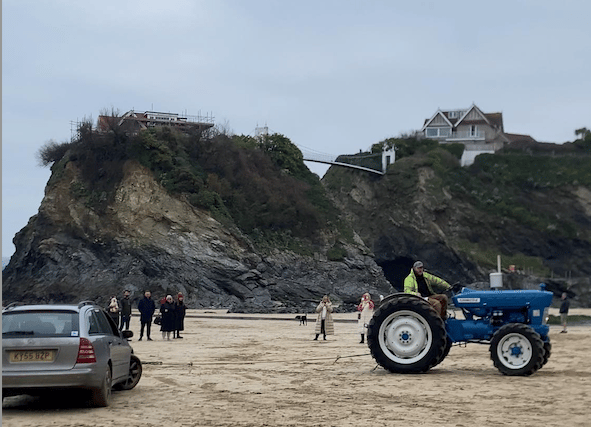 First car of the year trapped at Towan Beach