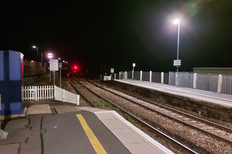 Bodmin Parkway at night