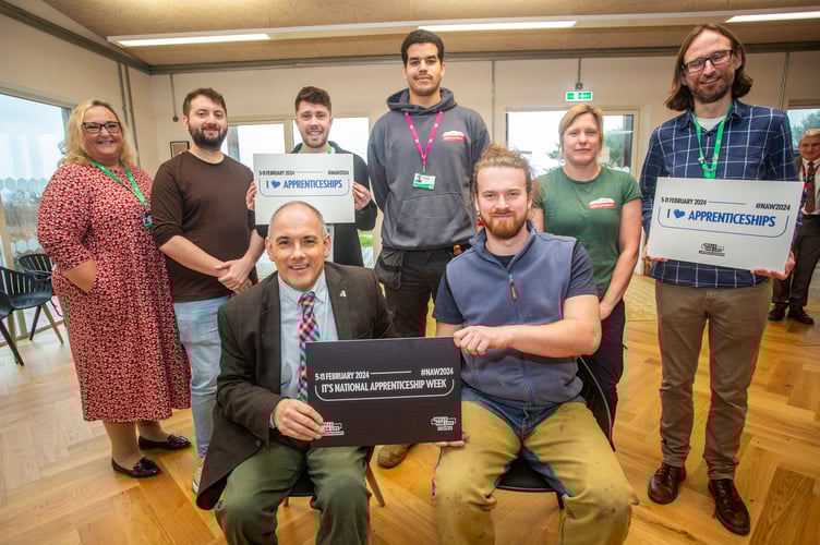 Eden Back row from left – Dawn George, Liam Moore, Rob Donald, Isaac Smith, Debs Ryan and Greg Richards. Front row from left -Robert Halfon MP and Nile Maskell.jpg