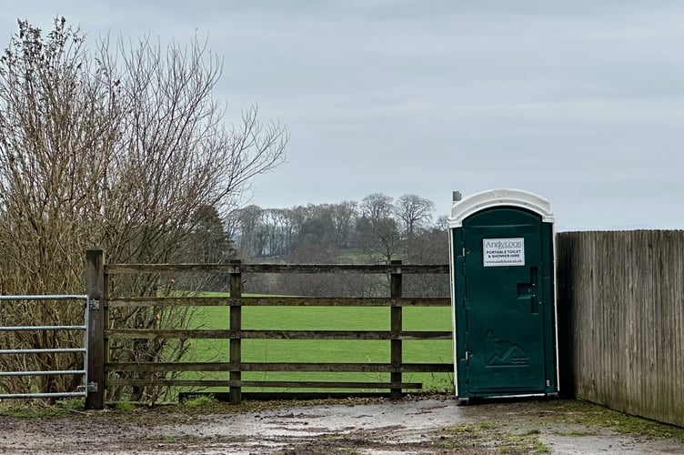 Desal Portable toilet set up in farmyard