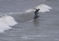 Hydrofoil surfers make the most of the wave conditions