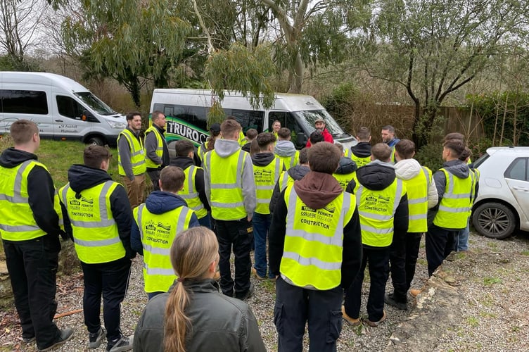 Truro & Penwith College students visiting Langarth Gardens Village
