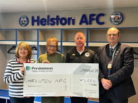 Helston Athletic receive £5,000 grant towards new floodlights