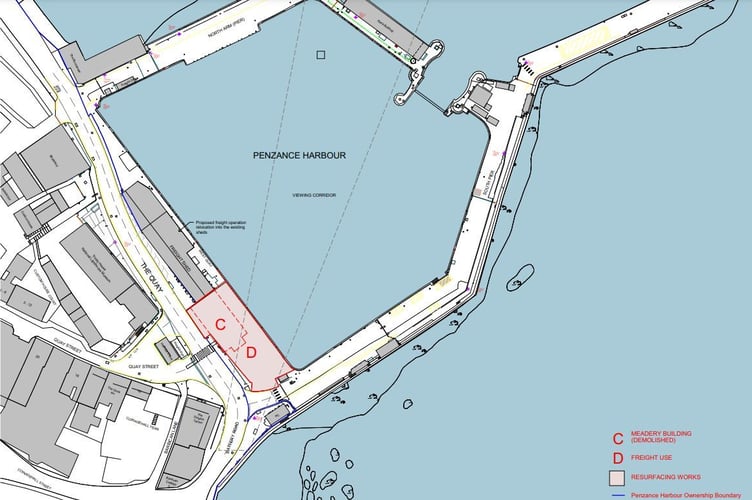 A plan showing the work including the site of the demolished meadery