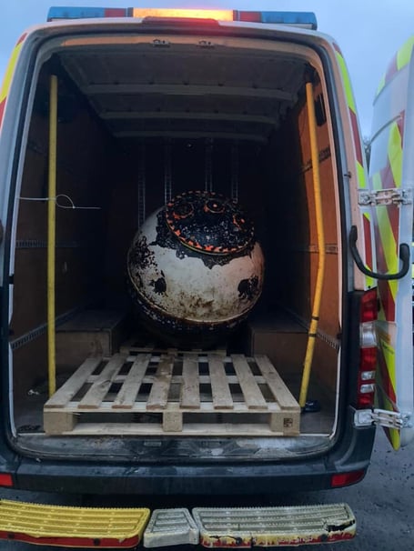 The inert 'training bomb' was safely removed